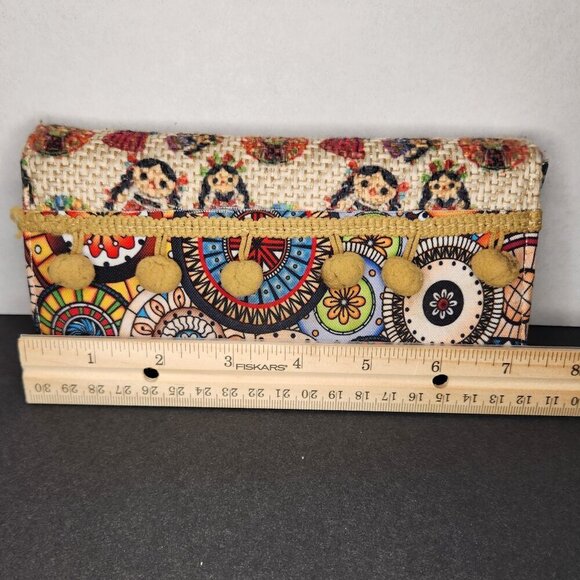 Woven Wallet Purse Pouch Bag Mexican Children Print - Picture 7 of 8